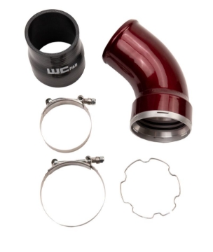 Picture of Wehrli 06-10 GM LBZ-LMM Duramax Passenger Side Intercooler Outlet Elbow Kit - Gloss Black