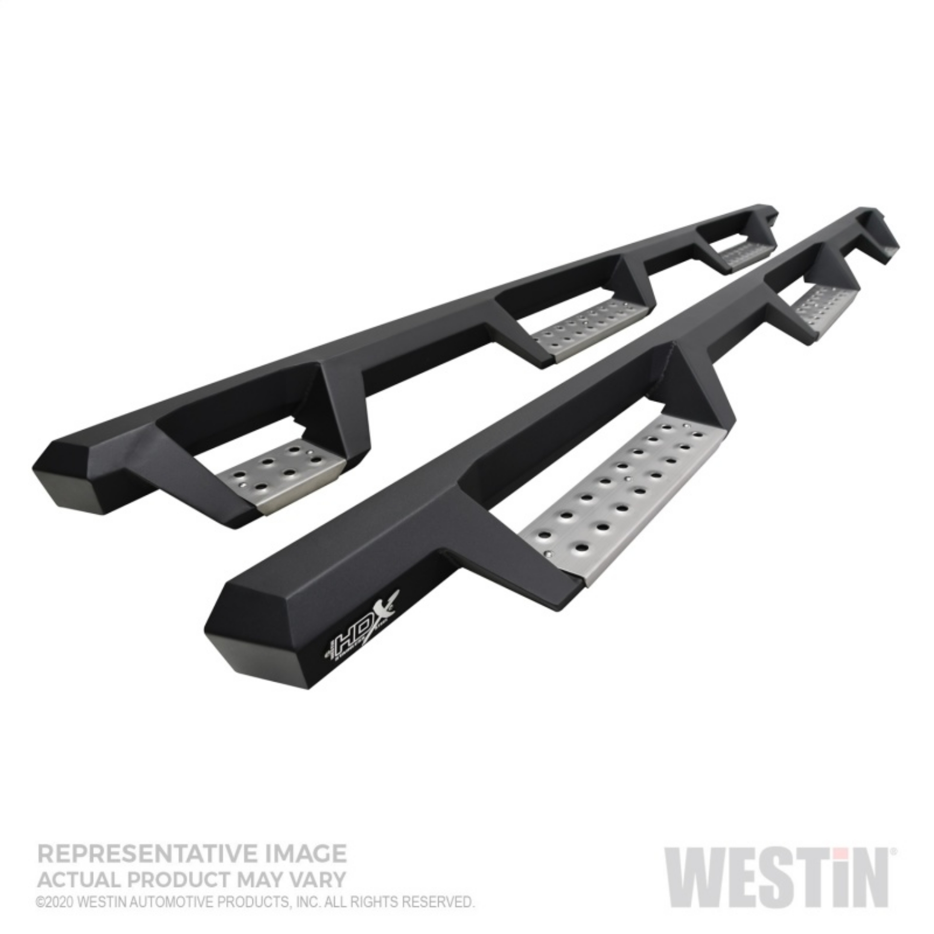 Picture of Westin 2020 Chevy Silverado 2500-3500 Crew Cab 6-5ft Bed HDX W2W Nerf Step Bars - Textured Black