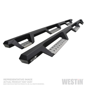 Picture of Westin 2020 Chevy Silverado 2500-3500 Crew Cab 8ft Bed W2W Nerf Step Bars - Textured Black