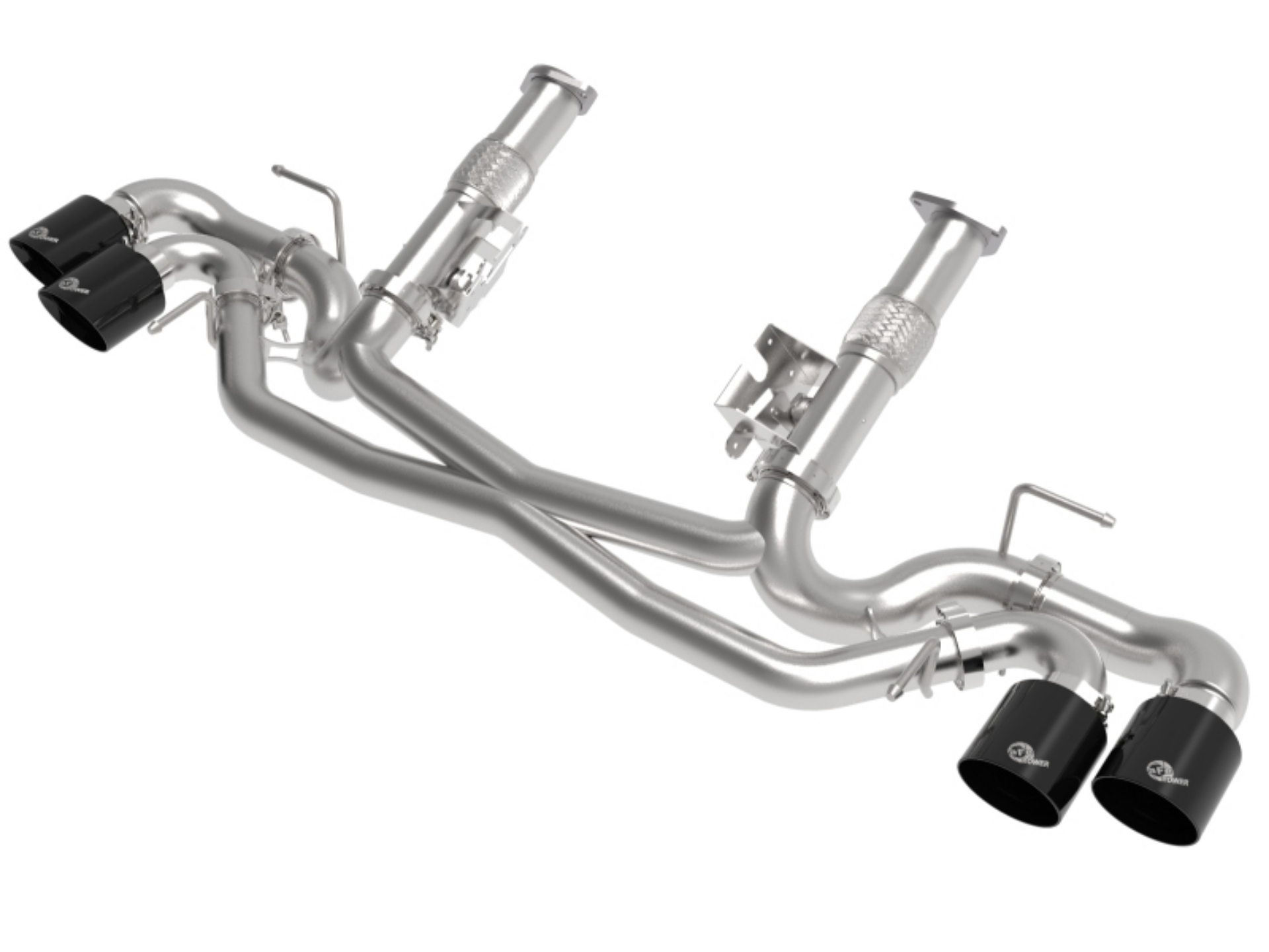 Picture of aFe MACH Force-Xp 3in to 2-1-2in 304SS Cat-Back No Muff- 2020 Chevy Corvette C8 6-2L - Black Tip