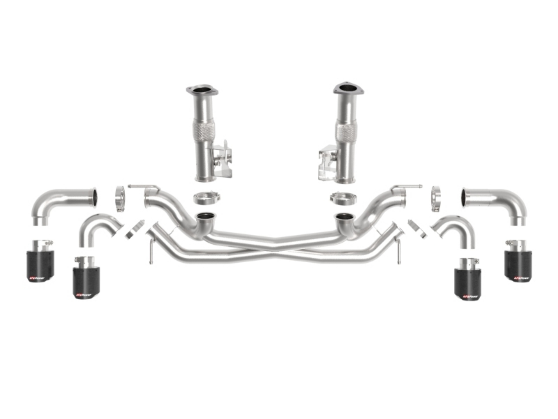 Picture of aFe MACH Force-Xp 3in to 2-1-2in 304SS Cat-Back No Muff- 2020 Chevy Corvette 6-2L - Carbon Tip