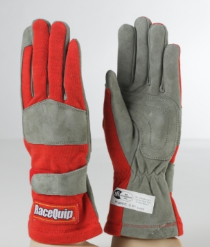 Picture of RaceQuip Red 1-Layer SFI-1 Glove - Medium