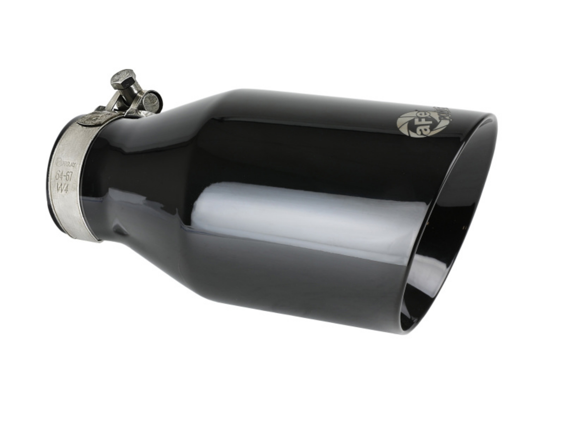 Picture of aFe MACH Force-Xp 409 SS Clamp-On Exhaust Tip 2-5in- Inlet - 4-5in- Outlet - 9in- L - Black