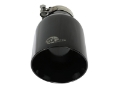 Picture of aFe MACH Force-Xp 409 SS Clamp-On Exhaust Tip 2-5in- Inlet - 4-5in- Outlet - 9in- L - Black