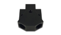 Picture of Vibrant Billet Aluminum Y-Block Fitting with 1-8in NPT Port -10AN x Dual -8AN ORB