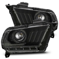 Picture of AlphaRex 10-12 Ford Mustang PRO-Series Projector Headlights Plank Style Black w-Top-Bottom DRL