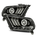 Picture of AlphaRex 10-12 Ford Mustang PRO-Series Projector Headlights Plank Style Black w-Top-Bottom DRL