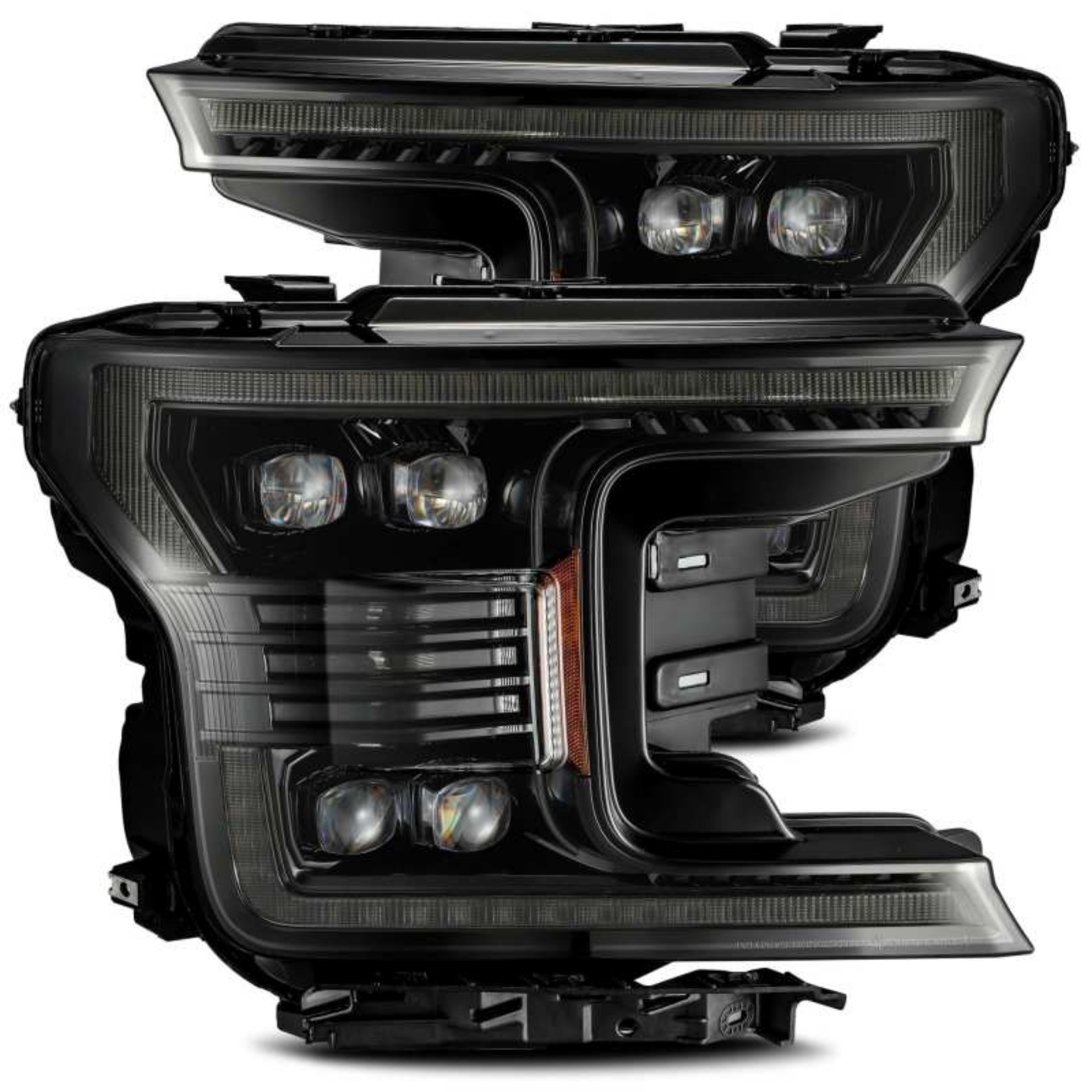 Picture of AlphaRex 18-20 Ford F-150 NOVA LED Proj Headlight Plank Style Alpha Blk w-Activ Light-Seq Signal-DRL