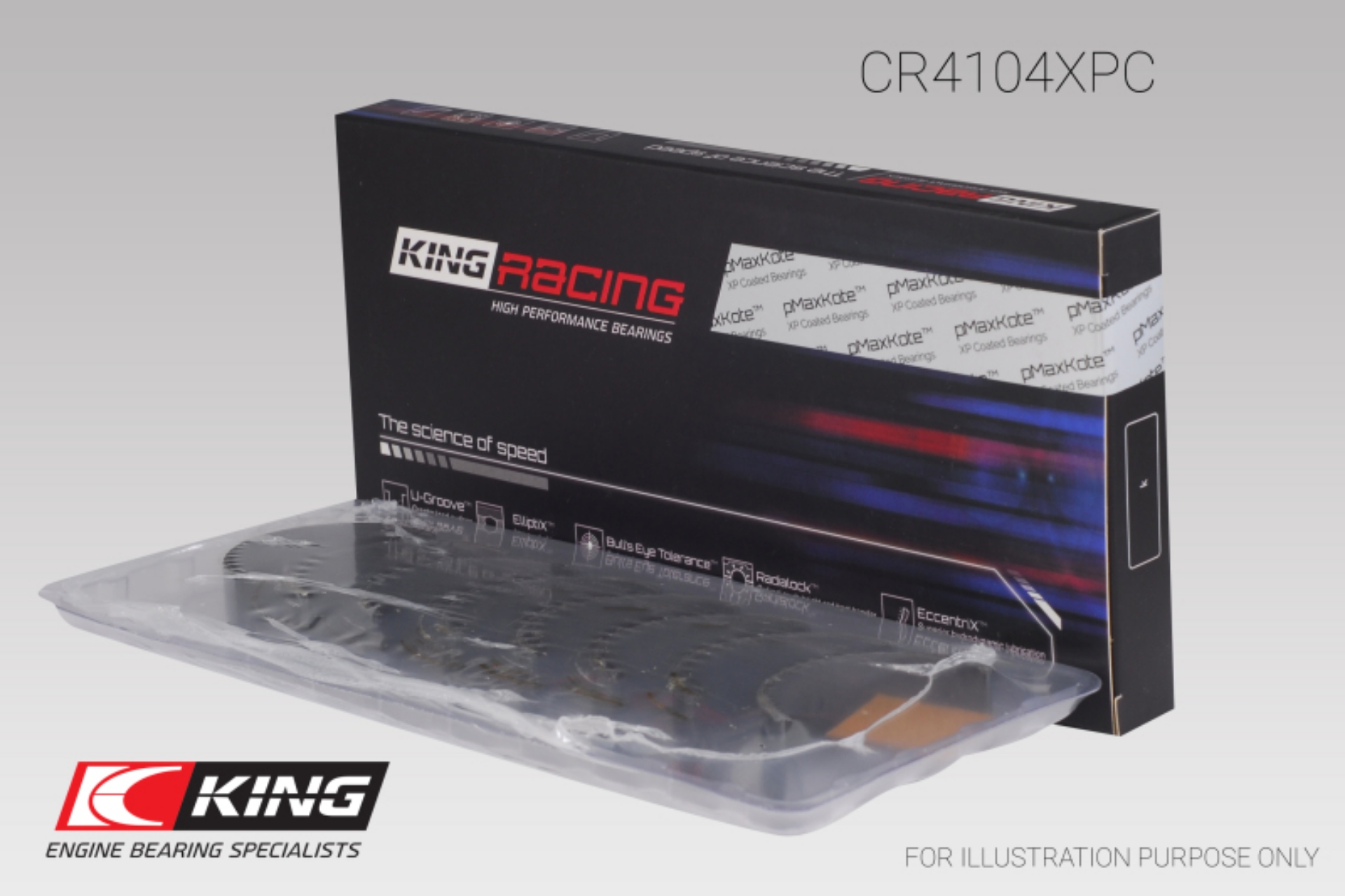 Picture of King Engine Bearings Audi-VW 83-03 1-6L-1-8L-2-0L Performance Coated Rod Bearing Set
