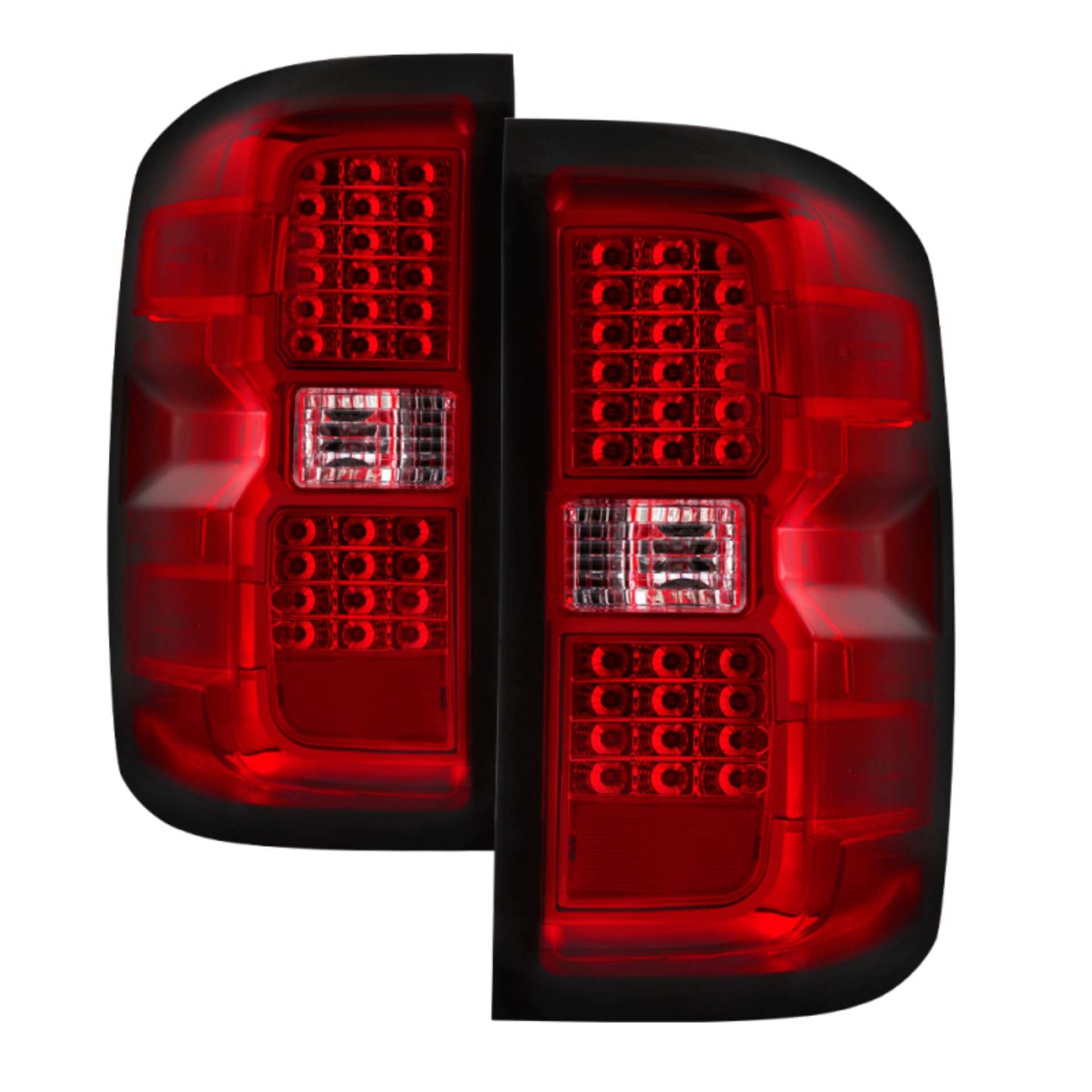 Picture of xTune Chevy 1500 14-16 - Silverado 2500HD-3500HD LED Tail Lights - Red Clear ALT-JH-CS14-LED-RC