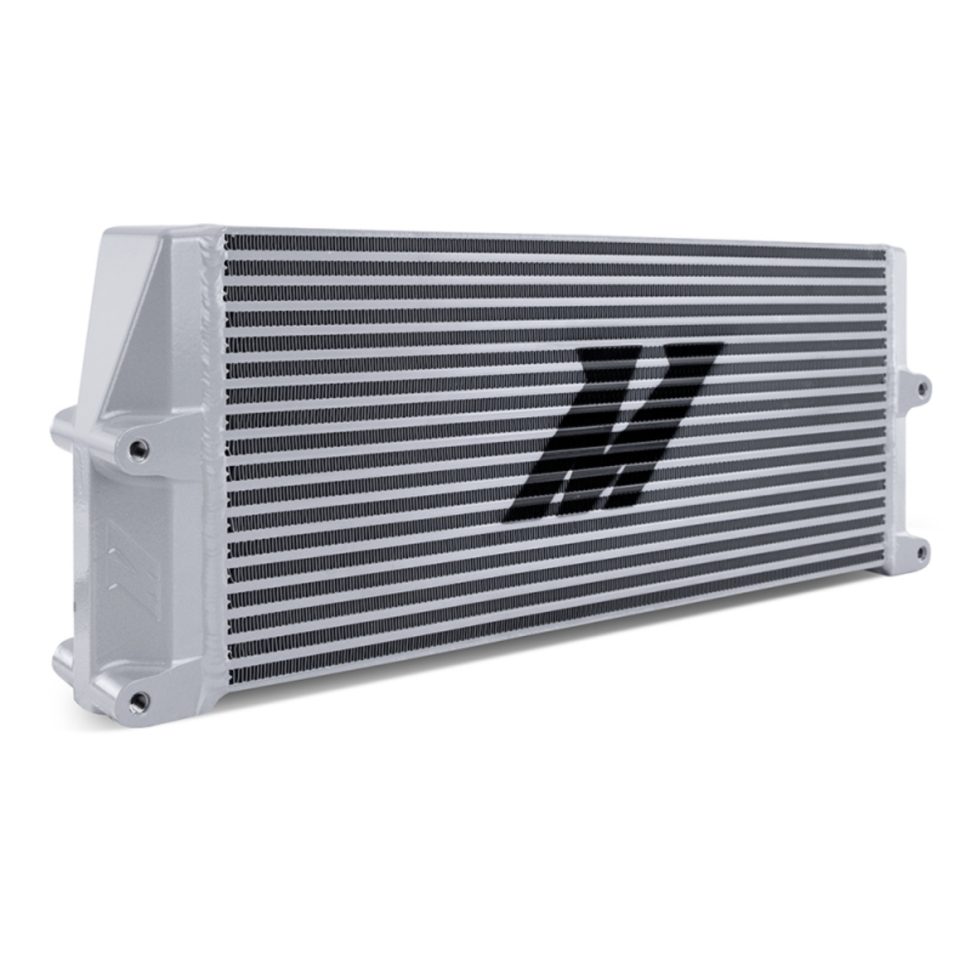 Picture of Mishimoto Heavy-Duty Oil Cooler - 17in- Same-Side Outlets - Silver