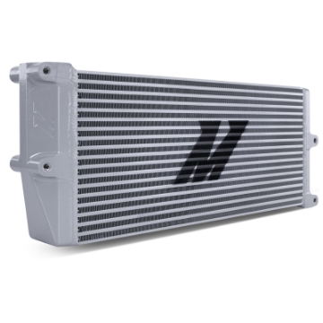 Picture of Mishimoto Heavy-Duty Oil Cooler - 17in- Opposite-Side Outlets - Silver