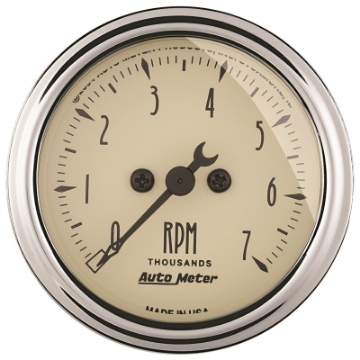 Picture of Autometer 2-1-16in Antique Beige In-Dash 7K RPM Tachometer Gauge
