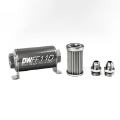 Picture of DeatschWerks Stainless Steel 8AN 5 Micron Universal Inline Fuel Filter Housing Kit 110mm