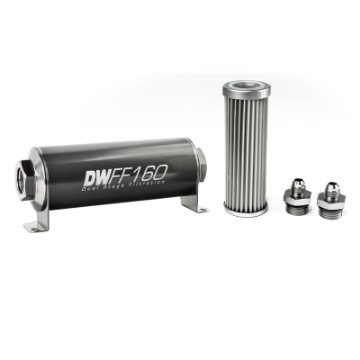 Picture of DeatschWerks Stainless Steel 6AN 5 Micron Universal Inline Fuel Filter Housing Kit 160mm
