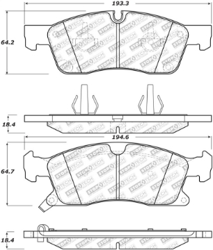Picture of StopTech 11-20 Jeep Grand Cherokee Street Select Front Brake Pads