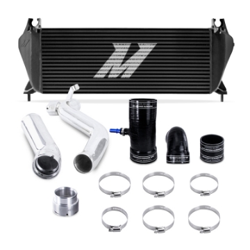 Picture of Mishimoto 19+ Ford Ranger 2-3L EcoBoost Intercooler Kit - Black + Polished Pipes