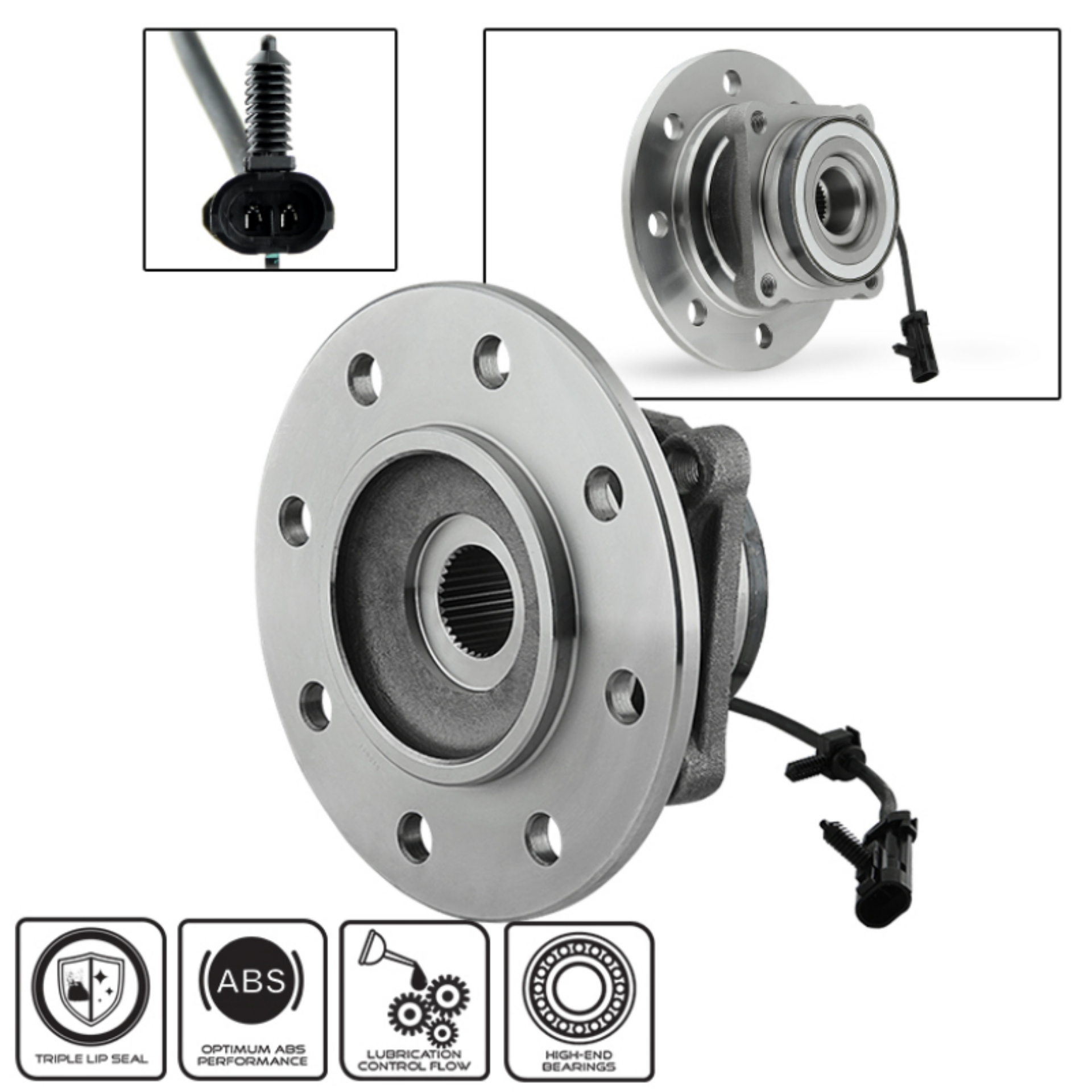 Picture of xTune Wheel Bearing & Hub Front 99-00 Chevy K2500 Truck 4WD V8 7-4L w- 8 Lug Wheels BH-515041