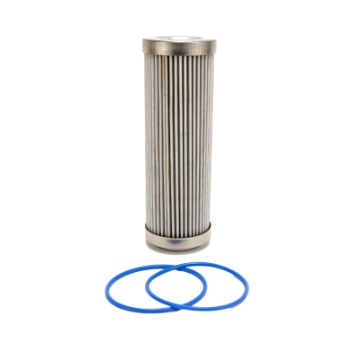 Picture of Fuelab 6 Micron Stainless Steel Replacement Element - 6in w-2 O-Rings & Instructions