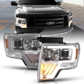 Picture of ANZO 2009-2014 Ford F-150 Projector Headlight Chrome Amber