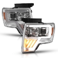 Picture of ANZO 2009-2014 Ford F-150 Projector Headlight Chrome Amber