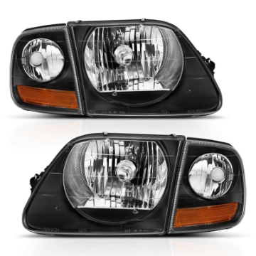 Picture of ANZO 1997-2003 Ford F150 Crystal Headlight Black w- Parking Light