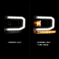 Picture of ANZO 2016-2019 GMC Sierra 1500 Projector Headlight Plank Style Black w- Sequential Amber Signal