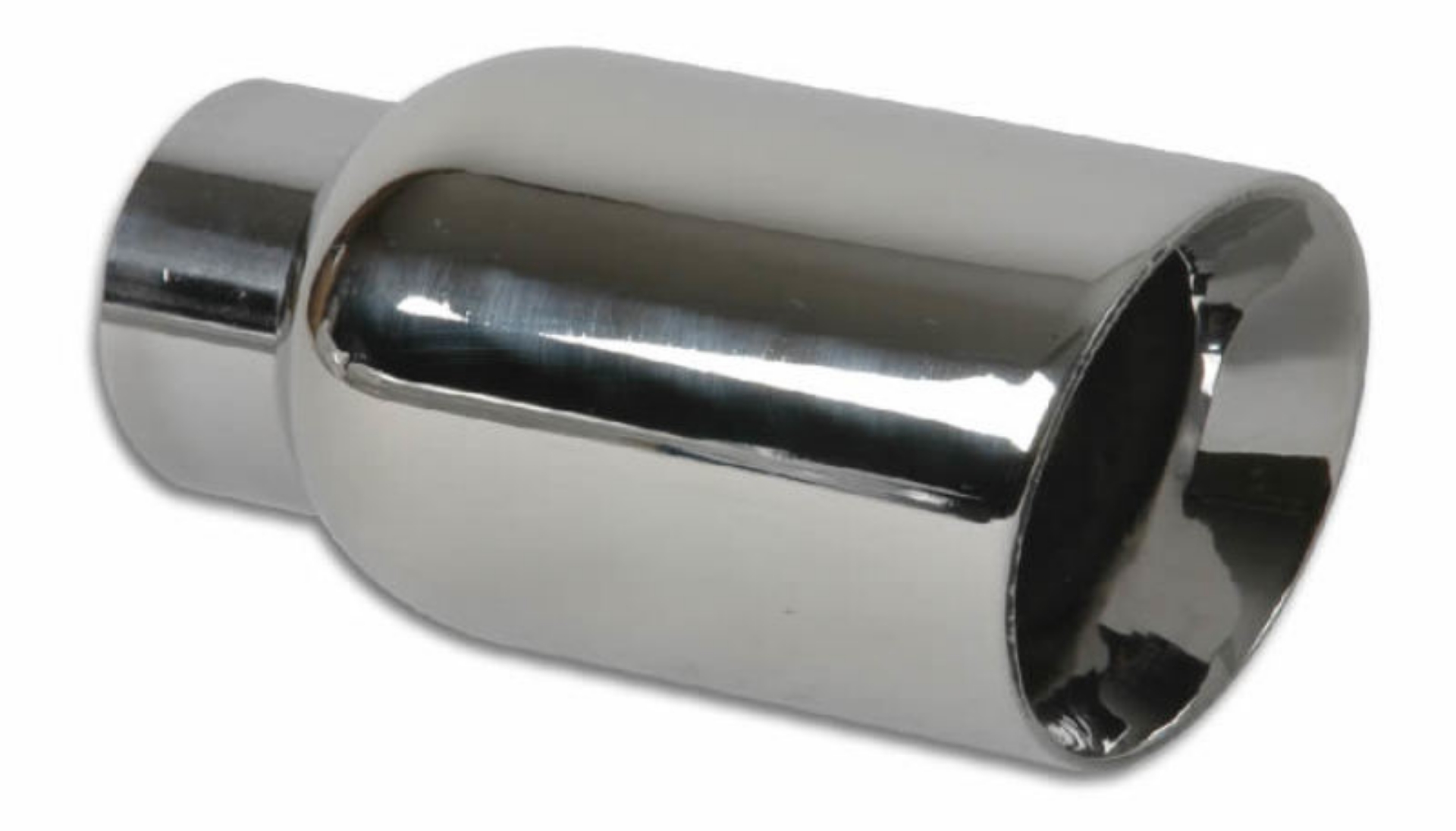 Picture of Vibrant 2-5in ID Single 4in OD Round SS Exhaust Tip Double Wall Angle Cut