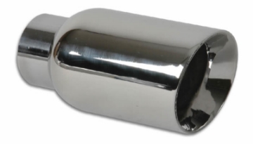 Picture of Vibrant 2-5in ID Single 4in OD Round SS Exhaust Tip Double Wall Angle Cut
