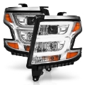 Picture of ANZO 2015-2020 Chevy Tahoe Projector Headlights Plank Style Chrome w-DRL