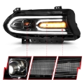 Picture of ANZO 2015-2018 Dodge Charger Projector Headlights Plank Style Black