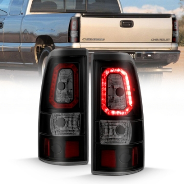 Picture of ANZO 1999-2002 Chevy Silverado 1500 LED Taillights Plank Style Black w-Smoke Lens