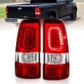 Picture of ANZO 1999-2002 Chevy Silverado 1500 LED Taillights Plank Style Chrome With Red-Clear Lens
