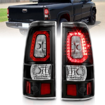 Picture of ANZO 2003-2006 Chevy Silverado 1500 LED Taillights Plank Style Black w-Clear Lens