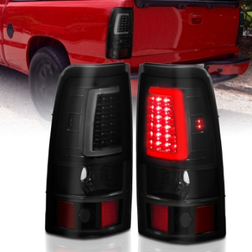Picture of ANZO 1999-2002 Chevy Silverado 1500 LED Taillights Plank Style Black w-Smoke Lens