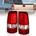 Picture of ANZO 1999-2002 Chevy Silverado 1500 LED Taillights Plank Style Chrome With Red-Clear Lens