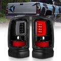 Picture of ANZO 1994-2001 Dodge Ram 1500 LED Taillights Plank Style Black w-Clear Lens