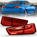 Picture of ANZO 2012-2018 Audi A6 LED Taillight Black Housing Red-Clear Lens 4 pcs Sequential Signal