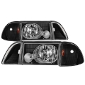 Picture of xTune Ford Mustang 87-93 OEM style Headlights 6pcs Amber - Black HD-JH-FM87-6PC-AM-BK
