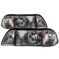 Picture of xTune Ford Mustang 87-93 OEM style Headlights 6pcs Amber - Chrome HD-JH-FM87-6PC-AM-C