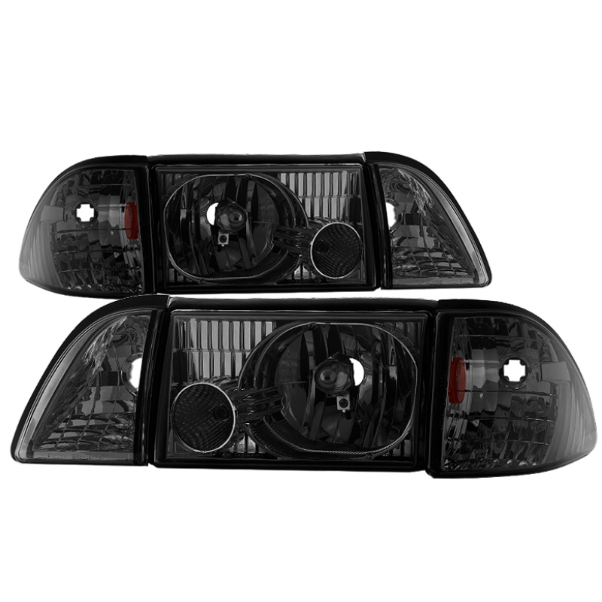 Picture of xTune Ford Mustang 87-93 OEM style Headlights 6pcs Amber - Smoked HD-JH-FM87-6PC-AM-SM