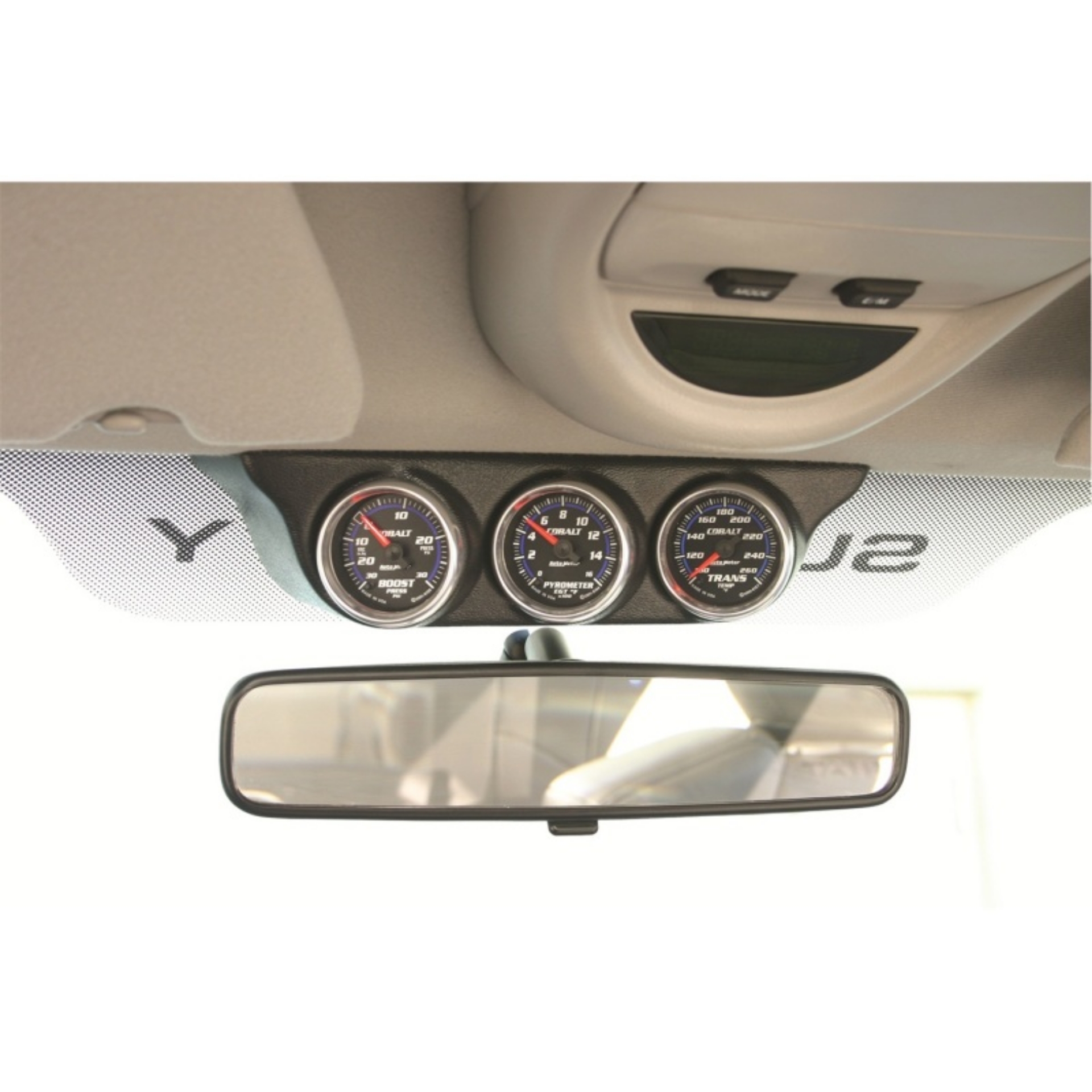 Picture of Autometer 99-07 Ford Super Duty - 03-07 Dodge Ram Black Triple Overhead Console Pod