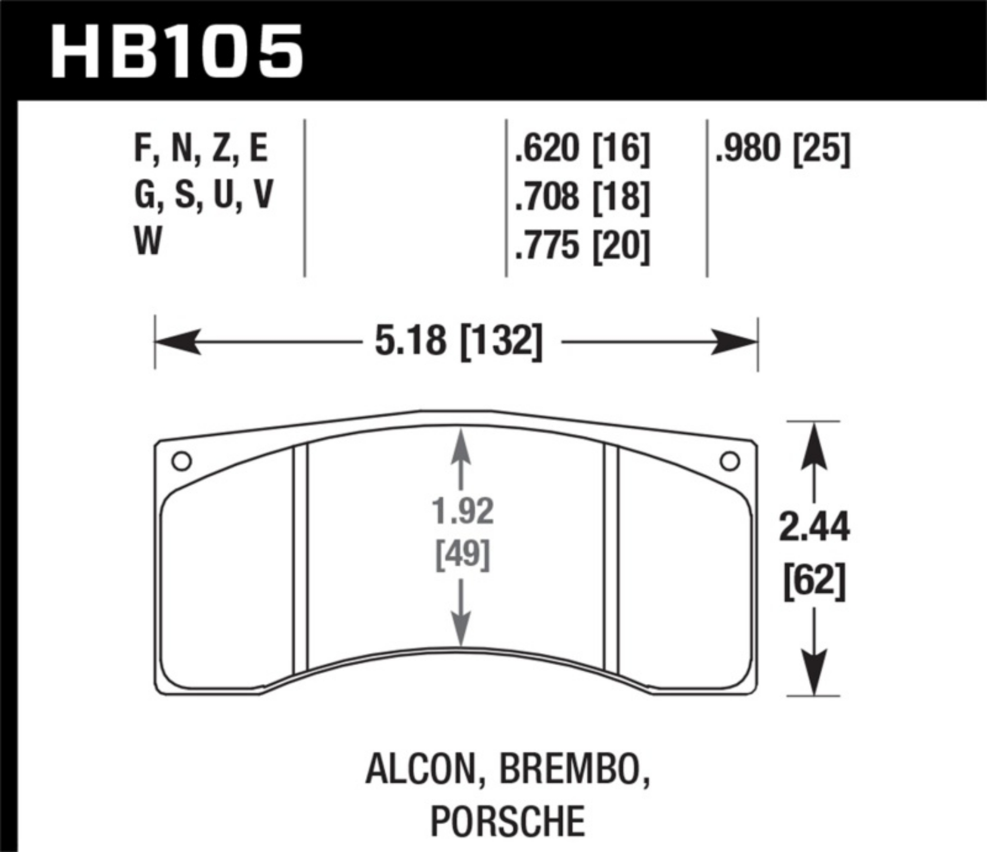 Picture of Hawk Brembo-Alcon DTC-60 Race Brake Pad Sets