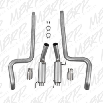 Picture of MBRP 05-09 Ford Mustang GT 4-6L Dual Split Rear Race Version AL- 3in Cat Back Exhaust System