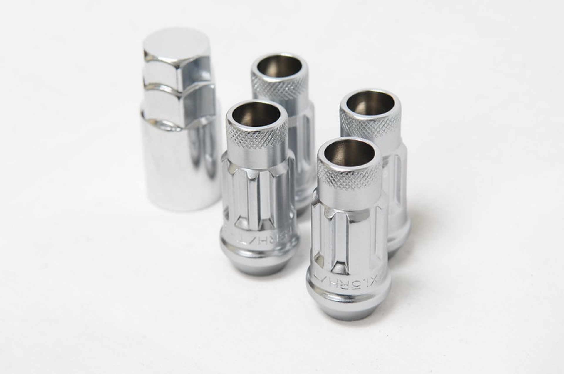 Picture of Wheel Mate 12x1-25 48mm Muteki SR48 Silver Open End Locking Lug Nut - Set of 4