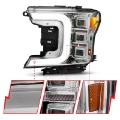 Picture of ANZO 18-20 Ford F-150 Full Led Projector Light Bar Style Headlights - Chrome Amber