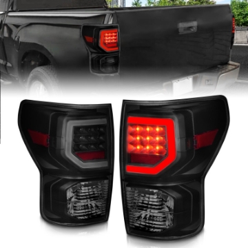 Picture of ANZO 07-11 Toyota Tundra Full LED Taillights Black Housing Smoke Lens G2 w-C light Bars