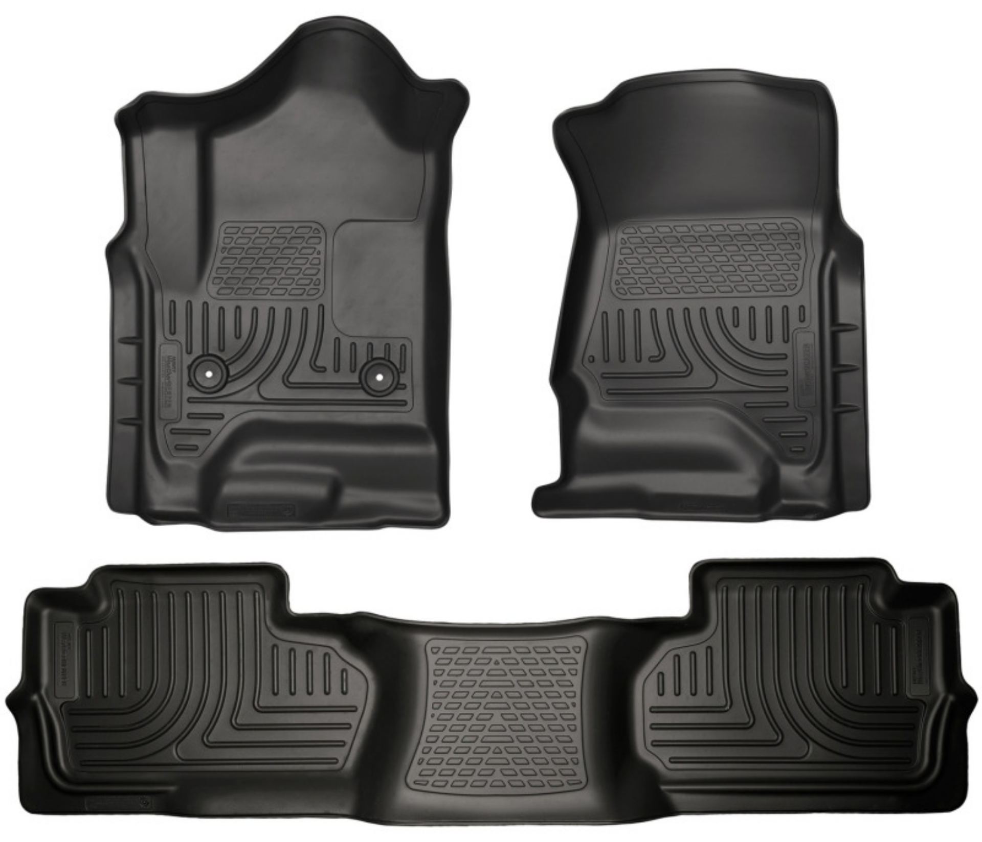 Picture of Husky Liners 14 Chevrolet Silverado-GMC Sierra Dbl Cab WeatherBeater Black Front&2nd Seat Floor Line