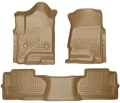Picture of Husky Liners 14 Chevrolet Silverado-GMC Sierra Dbl Cab WeatherBeater Tan Front&2nd Seat Floor Liners