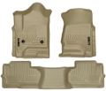 Picture of Husky Liners 14 Chevrolet Silverado-GMC Sierra Dbl Cab WeatherBeater Tan Front&2nd Seat Floor Liners